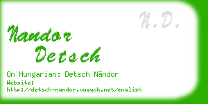 nandor detsch business card